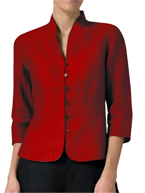Blouse Femme à Col Montant en Chambray 0