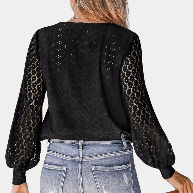 Blouse Femme en Dentelle Décolleté en V 5