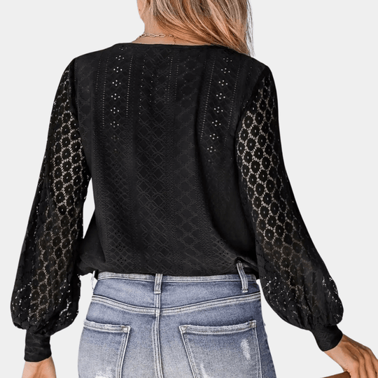 Blouse Femme en Dentelle Décolleté en V 5