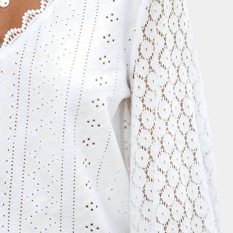 Blouse Femme en Dentelle Décolleté en V 7