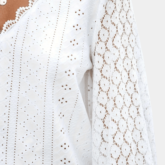 Blouse Femme en Dentelle Décolleté en V 7
