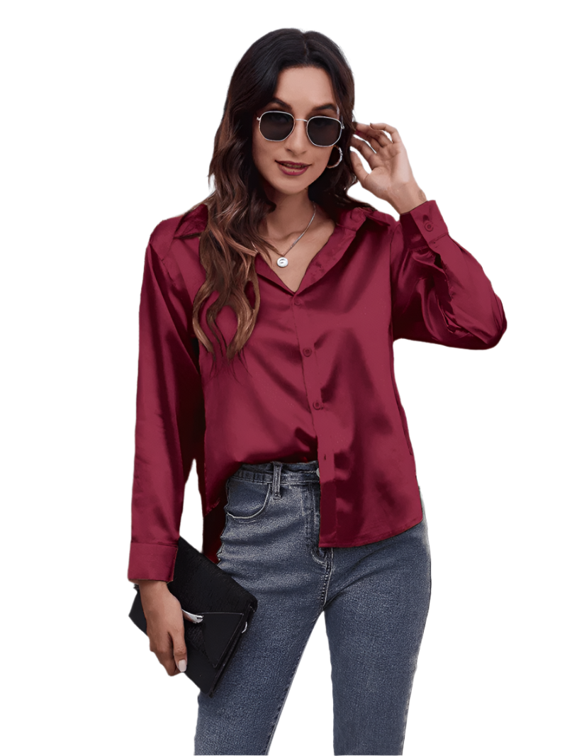 Blouse Longue Femme Satinée Chic 0