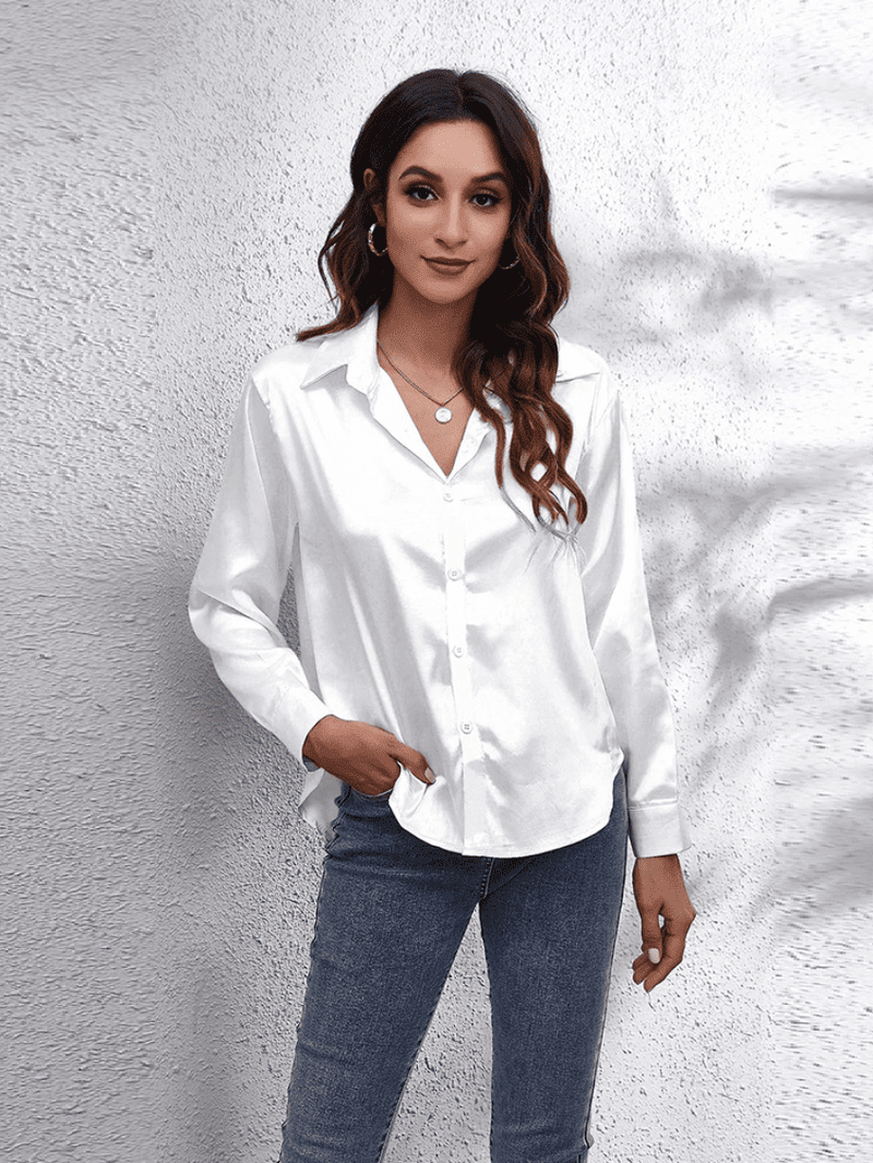 Blouse Longue Femme Satinée Chic 10