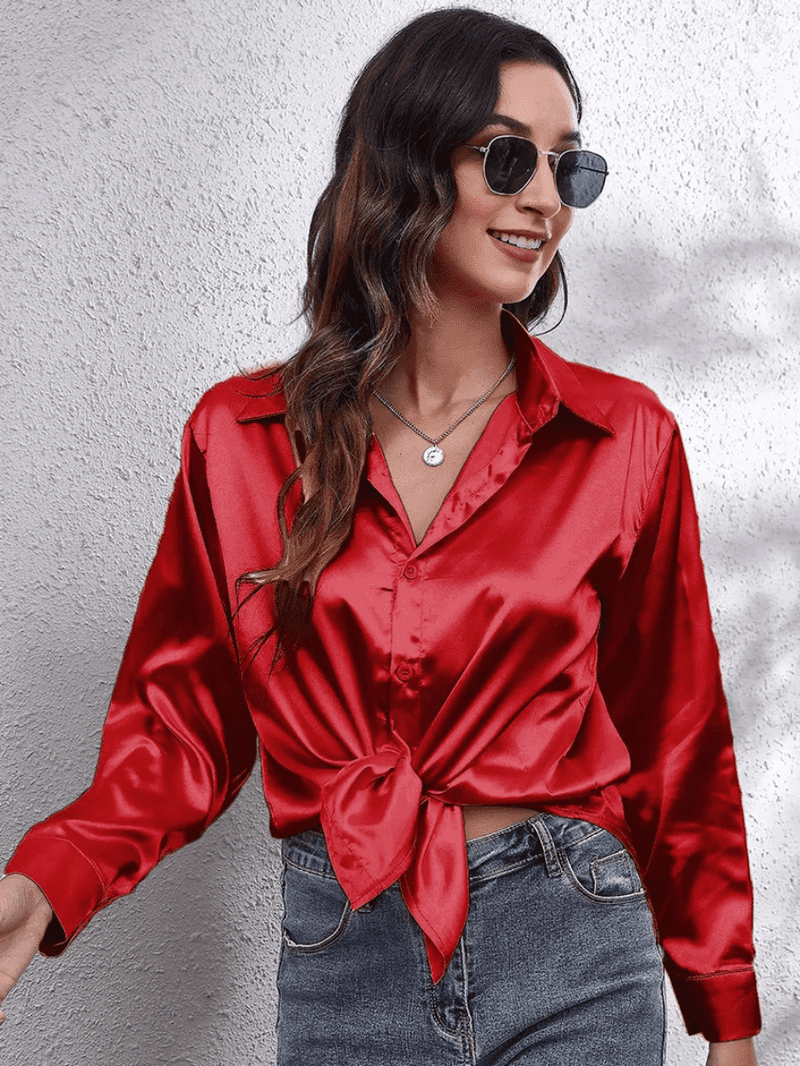 Blouse Longue Femme Satinée Chic 12