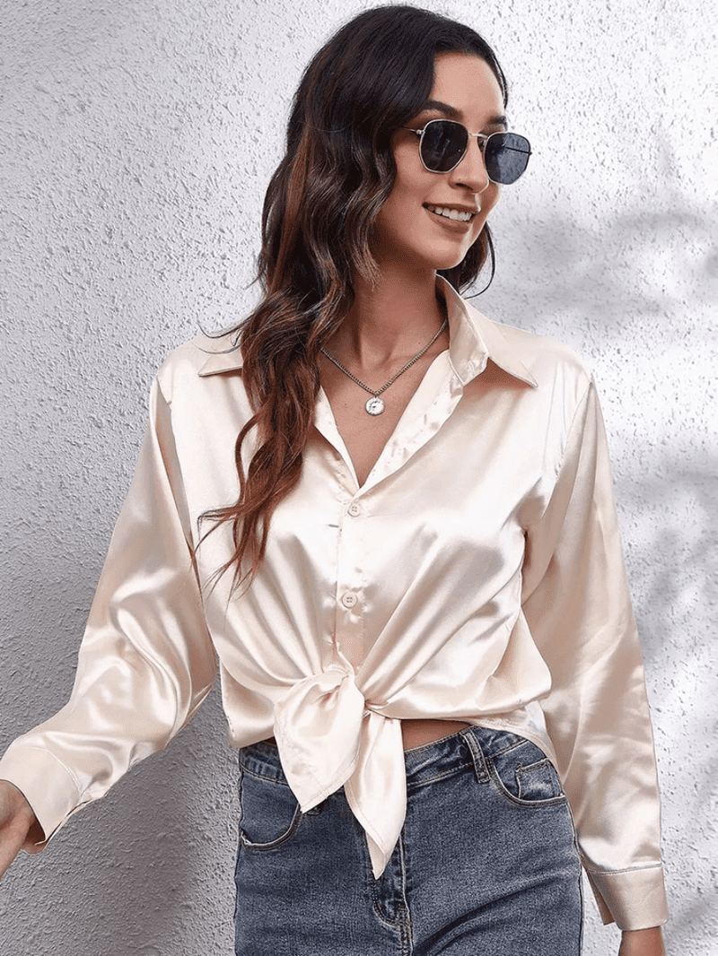 Blouse Longue Femme Satinée Chic 2