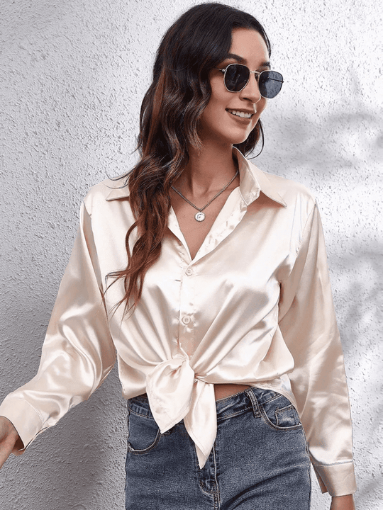 Blouse Longue Femme Satinée Chic 2