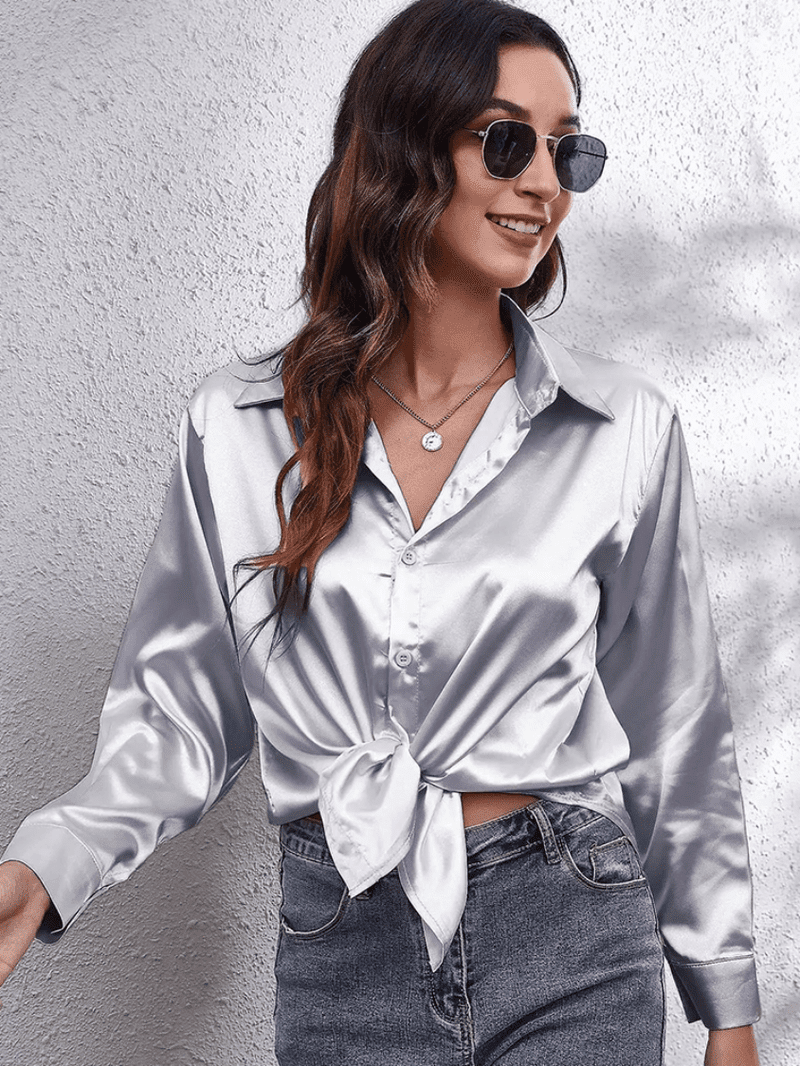 Blouse Longue Femme Satinée Chic 7