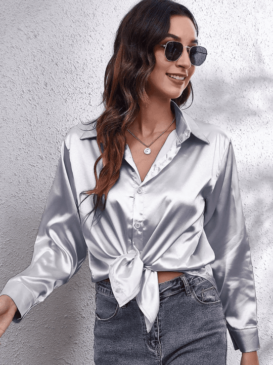 Blouse Longue Femme Satinée Chic 7