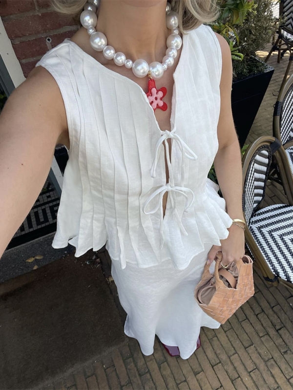 Blouse en Coton et Lin avec Bretelles pour Femmes 7