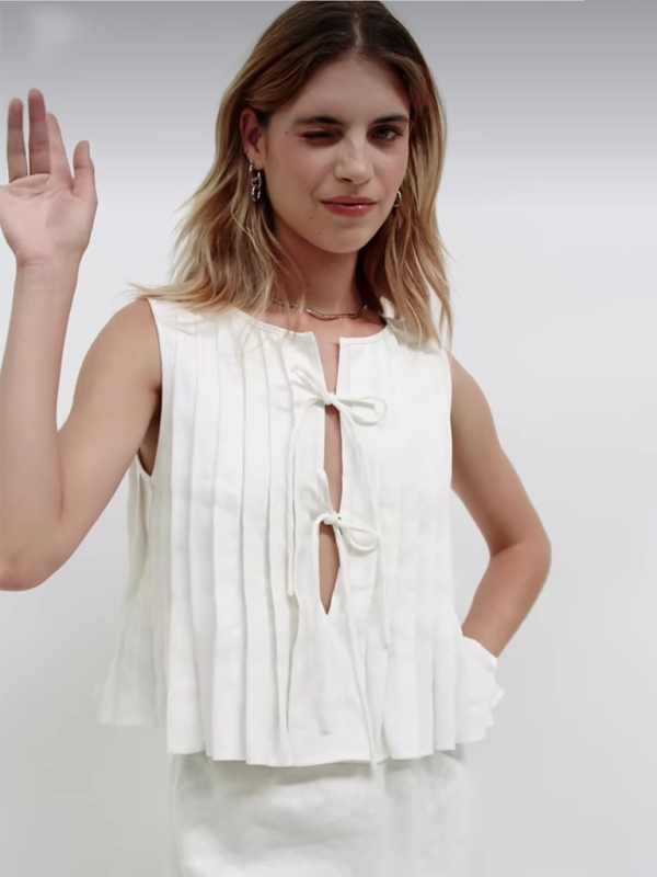 Blouse en Coton et Lin avec Bretelles pour Femmes 8