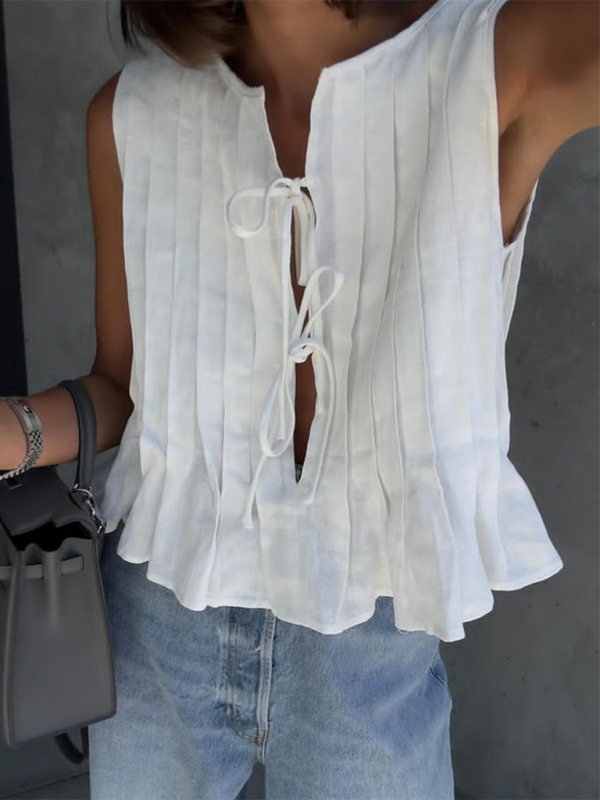 Blouse en Coton et Lin avec Bretelles pour Femmes 9