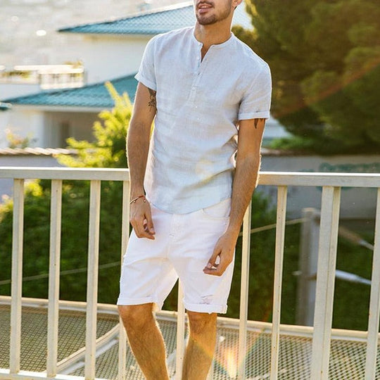 Blouse en Lin Décontractée pour Hommes - Modèle Karson 4