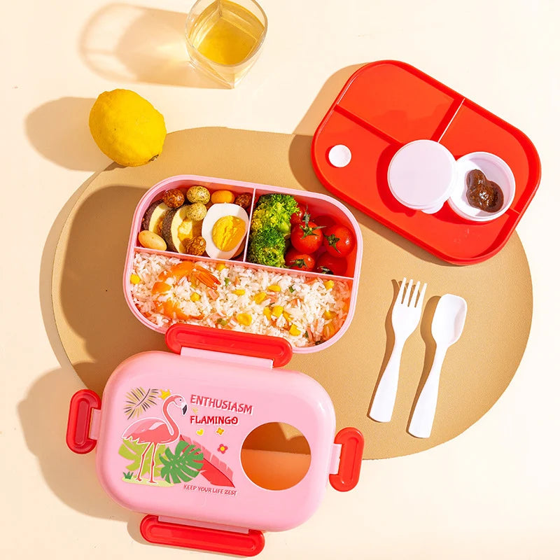 Boîte À Gouter Enfant Design Amusant Compartiments Multiples 3