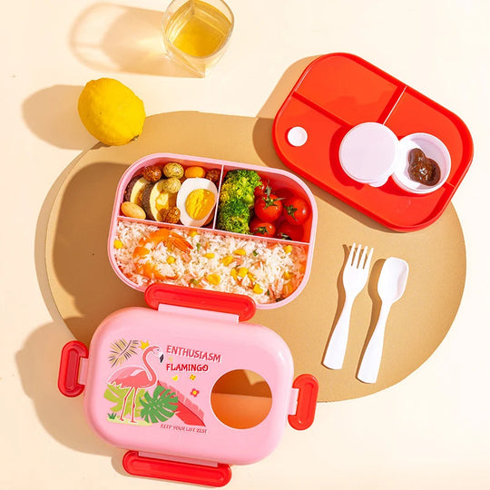 Boîte À Gouter Enfant Design Amusant Compartiments Multiples 3