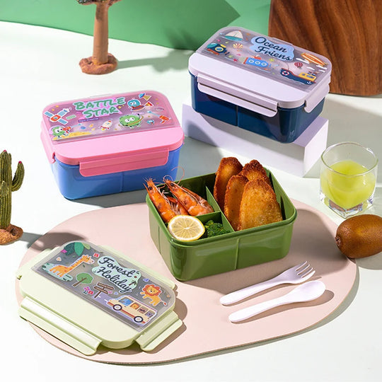 Boite Bento Enfants Ludiques Avec Compartiments Colorés 0