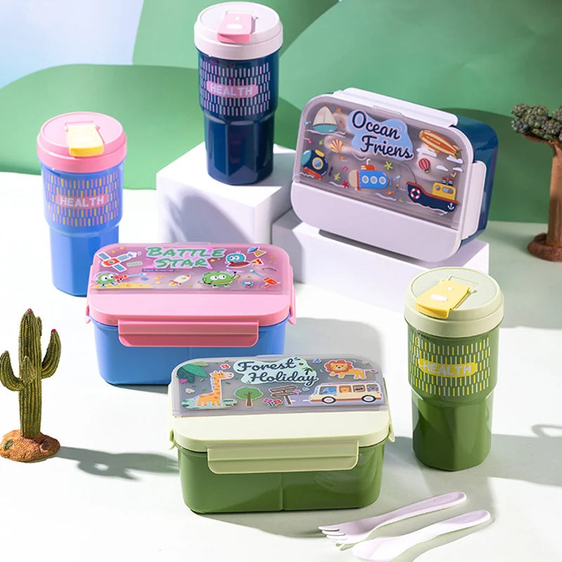Boite Bento Enfants Ludiques Avec Compartiments Colorés 1