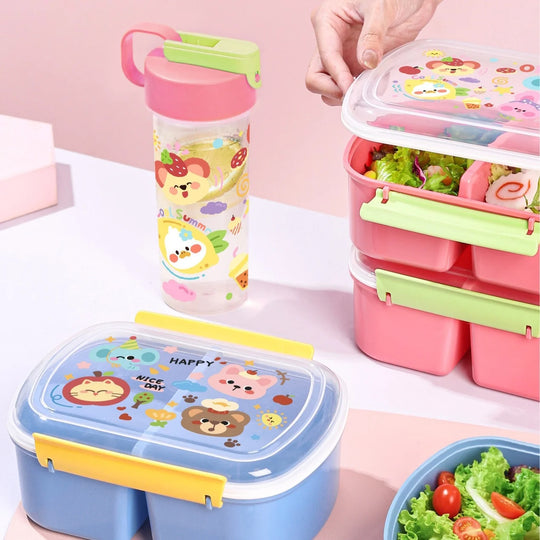 Boîte à Bento Multi-Compartiments Ludique pour Enfants et Adultes 0