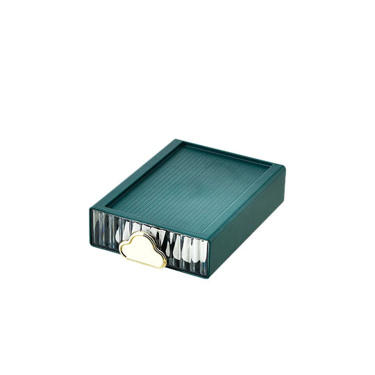 Boîte à Bijoux Compacte Moderne Avec Poignée Nuage et Façade Nervurée 4