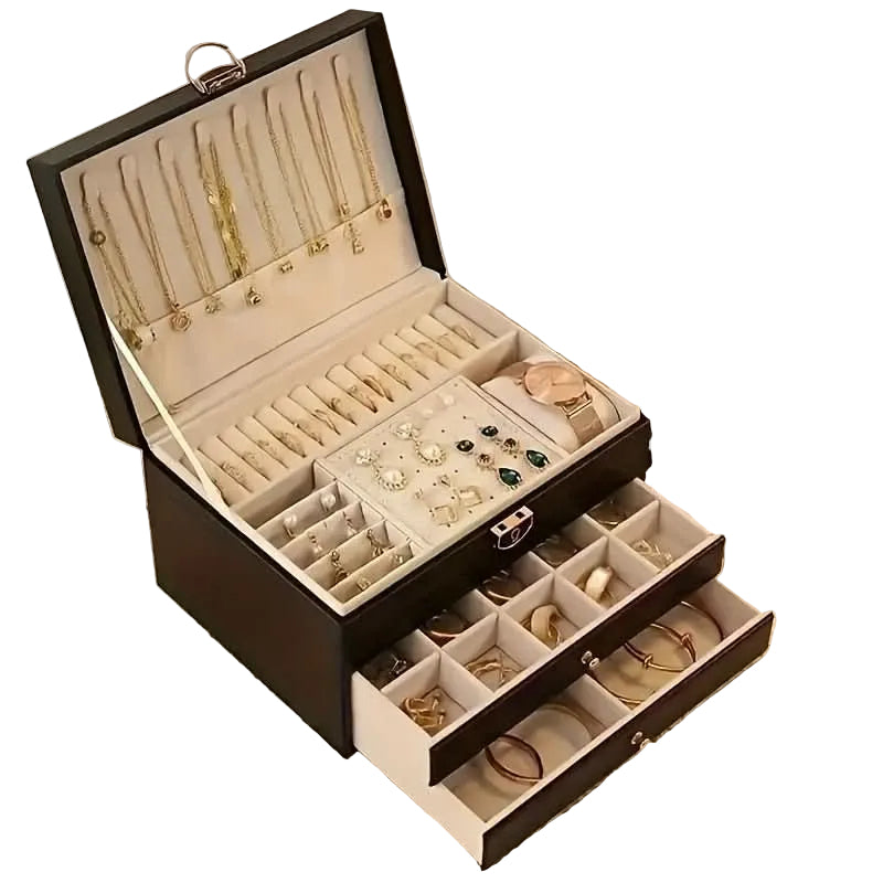 Boîte à Bijoux Élégante en Cuir 0