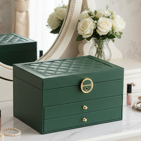 Boîte à Bijoux en Cuir Multicouche 0