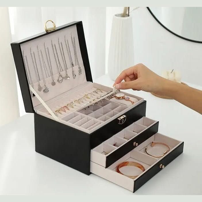Boîte à Bijoux en Cuir Multicouche 8