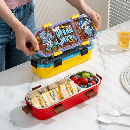 Boîte à Lunch Bento Amusante avec Compartiments Multiples pour Femmes et Hommes 2