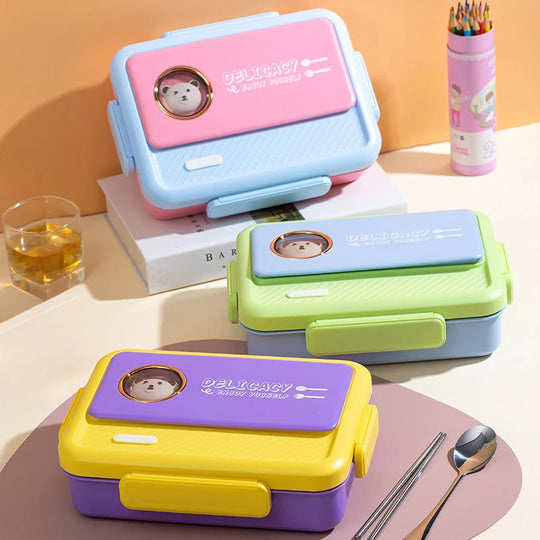 Boîte à Lunch Bento Multi-Compartiments Motif Animalier pour Femmes 0
