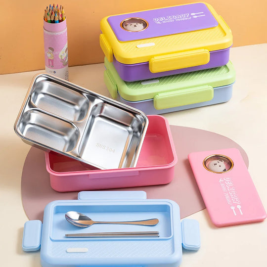 Boîte à Lunch Bento Multi-Compartiments Motif Animalier pour Femmes 1
