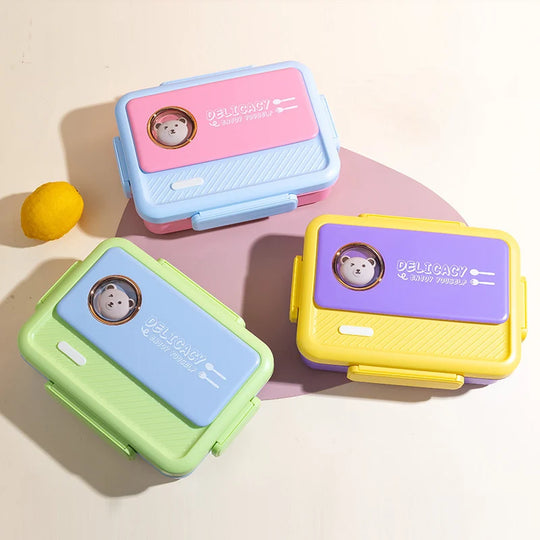 Boîte à Lunch Bento Multi-Compartiments Motif Animalier pour Femmes 3