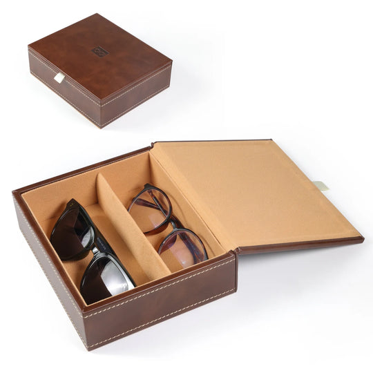 Boîte à Lunettes Compacte Unisexe avec Compartiments Séparés 0