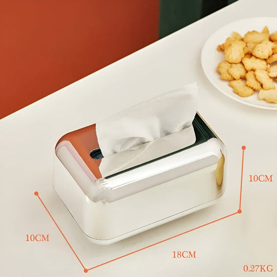 Boîte à Mouchoirs Décorative Miroir Doré 7