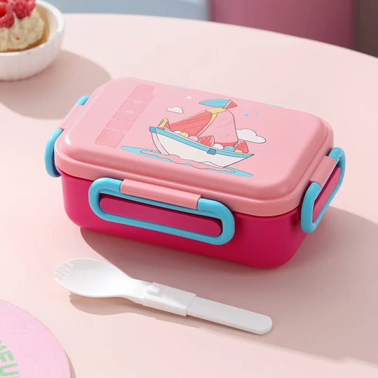 Boîte à lunch Bento avec couverts intégrés et design ludique 0