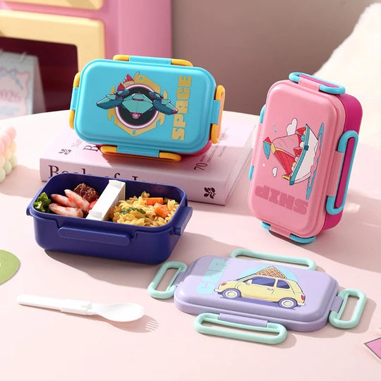 Boîte à lunch Bento avec couverts intégrés et design ludique 1