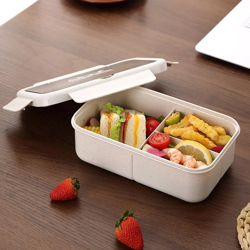 Boîte à lunch Bento écologique avec fermeture hermétique et compartiments multiples 2