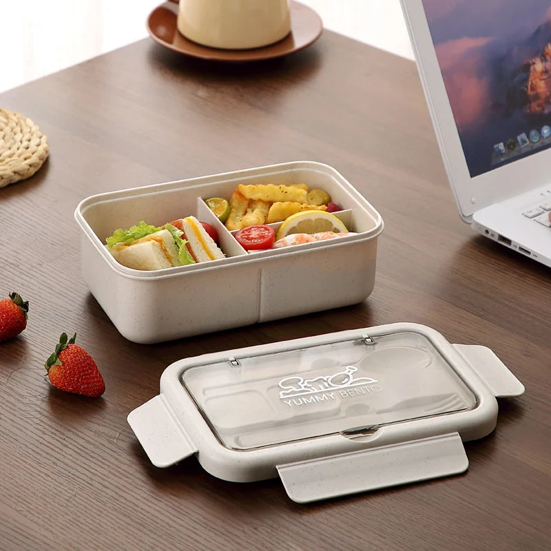 Boîte à lunch Bento écologique avec fermeture hermétique et compartiments multiples 3