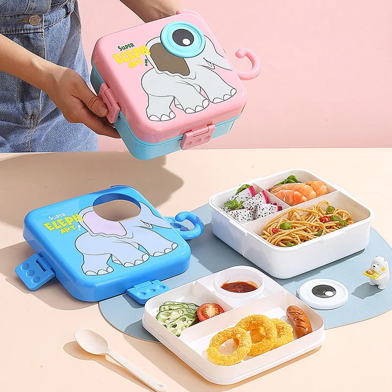 Boîte à lunch Bento enfant motif éléphant ludique 0