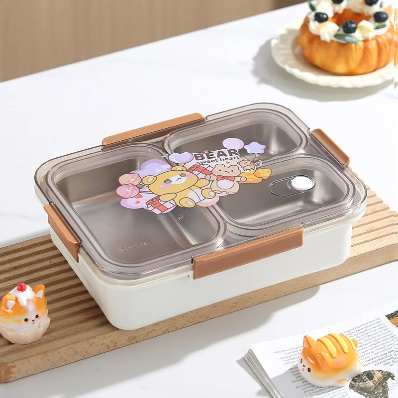 Boîte à lunch Bento multi-compartiments pour femmes style ludique 0