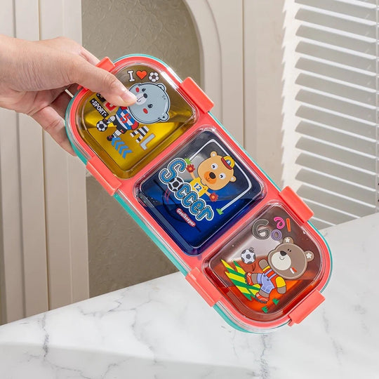 Boîte à lunch Bento multi-compartiments thème animaux pour enfants et adultes 3