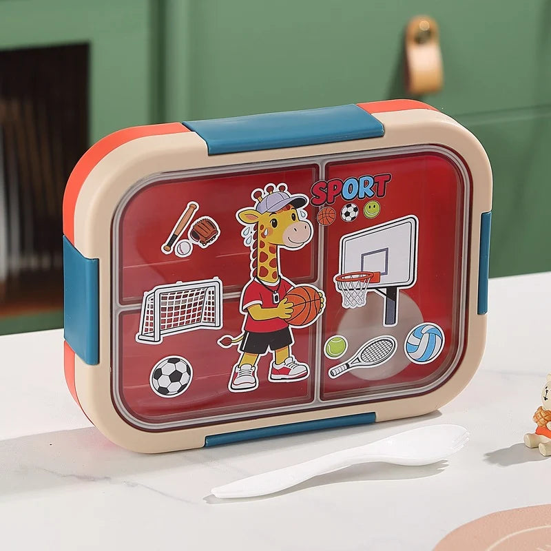 Boîte à lunch Bento multi-compartiments thème sport pour enfants et adultes 0