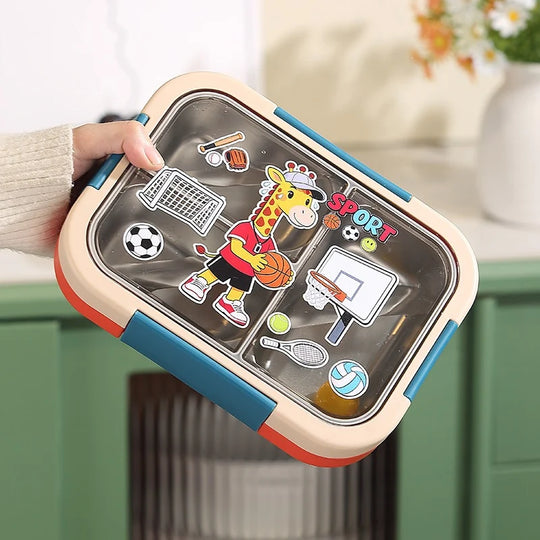 Boîte à lunch Bento multi-compartiments thème sport pour enfants et adultes 4