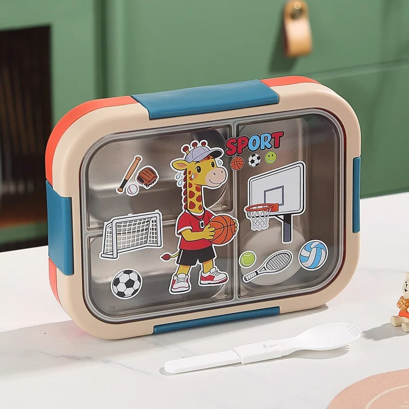 Boîte à lunch Bento multi-compartiments thème sport pour enfants et adultes 6