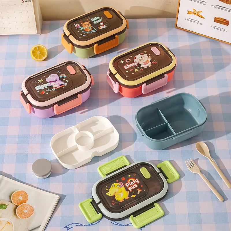 Boîte à lunch Bento pour enfants avec compartiments et motifs animaux 2