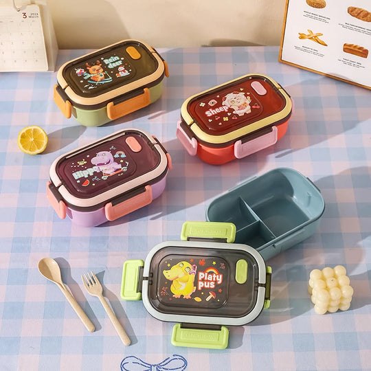 Boîte à lunch Bento pour enfants avec compartiments et motifs animaux 6