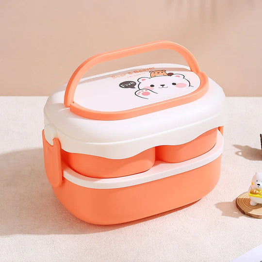 Boîte à lunch Bento pour enfants avec design ours ludique 0
