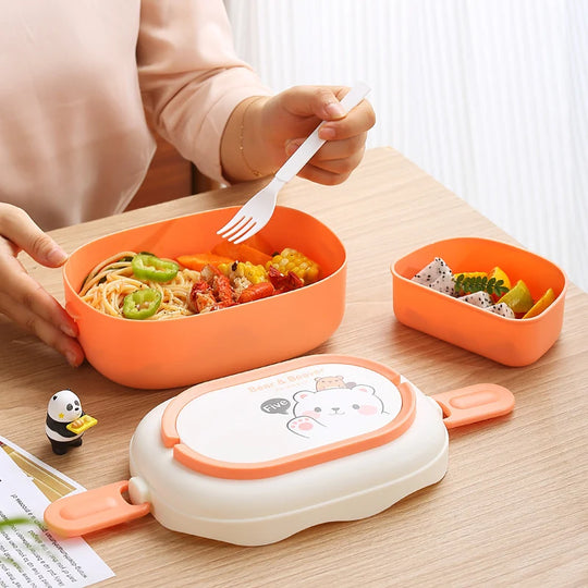 Boîte à lunch Bento pour enfants avec design ours ludique 3