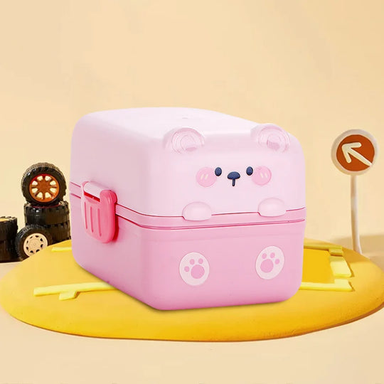 Boîte à lunch Bento pour enfants avec motif animal ludique 0