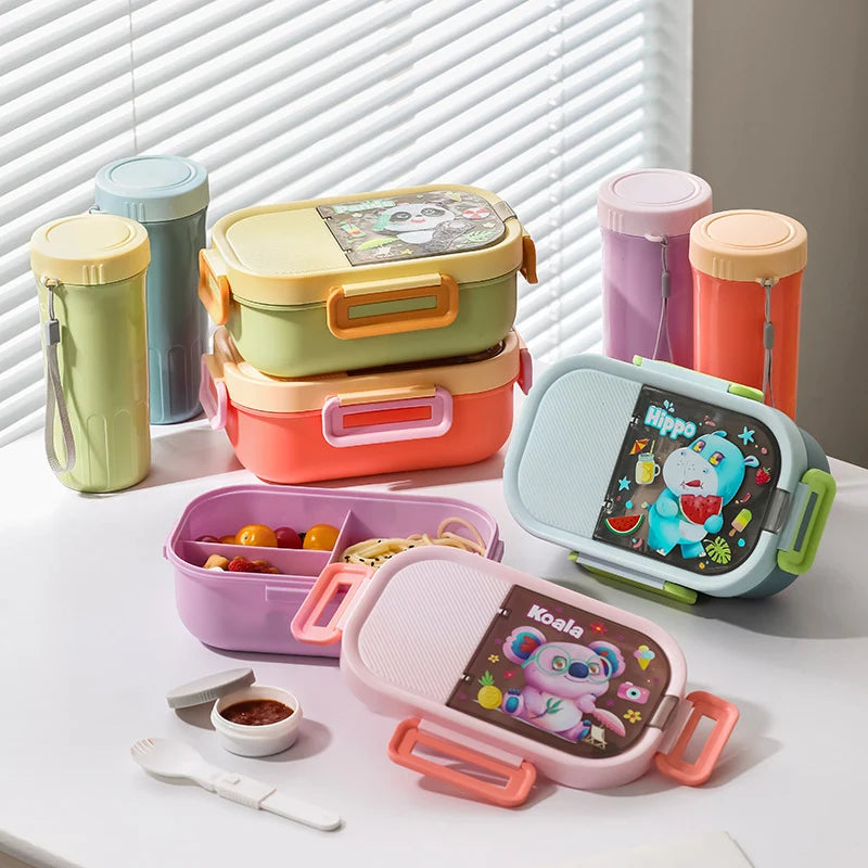 Boîte à lunch Bento pour enfants avec motifs animaux ludiques 1