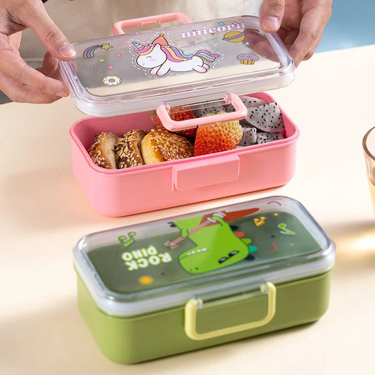 Boîte à lunch enfant multi-compartiments ludique 1