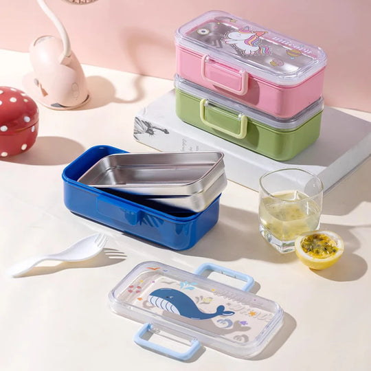 Boîte à lunch enfant multi-compartiments ludique 2