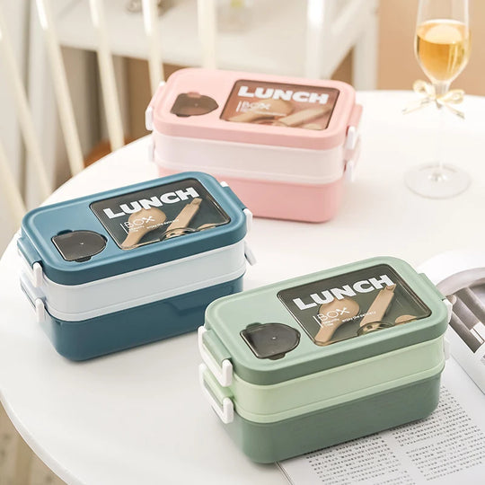 Boîte à lunch femme double compartiment pratique 1